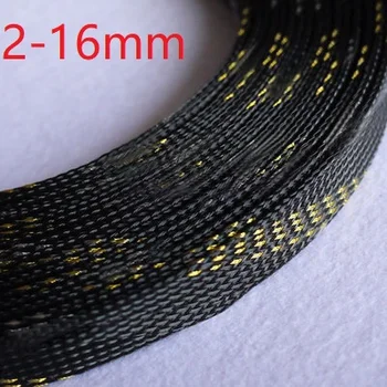Black Gold PET Braided Wire Sleeve 3 4 6 8 10 12 16mm Tight High Density Insulated Cable Protection Expandable Sheath Colorful
Black Gold PET Braided Wire Sleeve 3 4 6 8 10 12 16mm Tight High Density Insulated Cable Protection Expandable Sheath Colorful