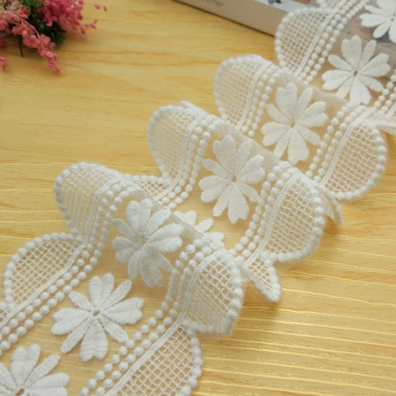 

Embroidery Mesh Lace Trim Handmade DIY Garment Needlework Sewing Accessories Fabric Clothing Decoration 19 Yards 9cm 748