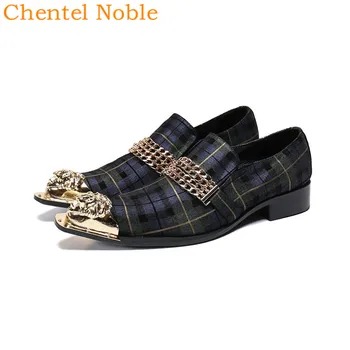 Brand Chentel Noble Manual Metal Chain Mens Dress Shoes Handsome Flat Slip-On Casual Mens Shoes Party Unique Male Mixed Color 
Brand Chentel Noble Manual Metal Chain Mens Dress Shoes Handsome Flat Slip-On Casual Mens Shoes Party Unique Male Mixed Color