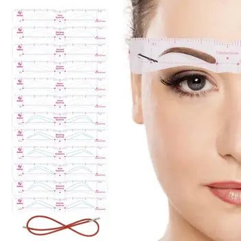 24pcs EyeBrow Shaping Stencils Grooming Kit Eyebrow Shaping Painted Model Templates Eyebrow Drawing Guide Card DIY Makeup Tools