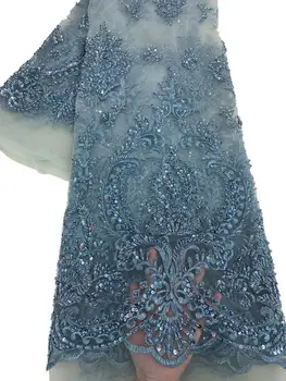 5 Yards Light Blue African Greatful Embroidery Tulle Lace Fabric For Women Dress Handmade Beaded Mesh Lace Fabric Tulle
5 Yards Light Blue African Greatful Embroidery Tulle Lace Fabric For Women Dress Handmade Beaded Mesh Lace Fabric Tulle