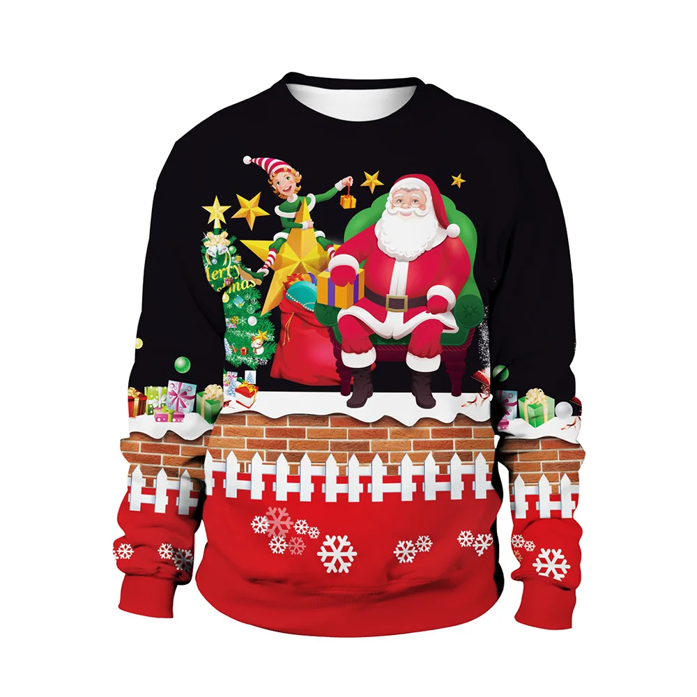 Digital Printing Stitching New Santa Claus Round Neck Christmas Lovers Sweater Pullover
Digital Printing Stitching New Santa Claus Round Neck Christmas Lovers Sweater Pullover