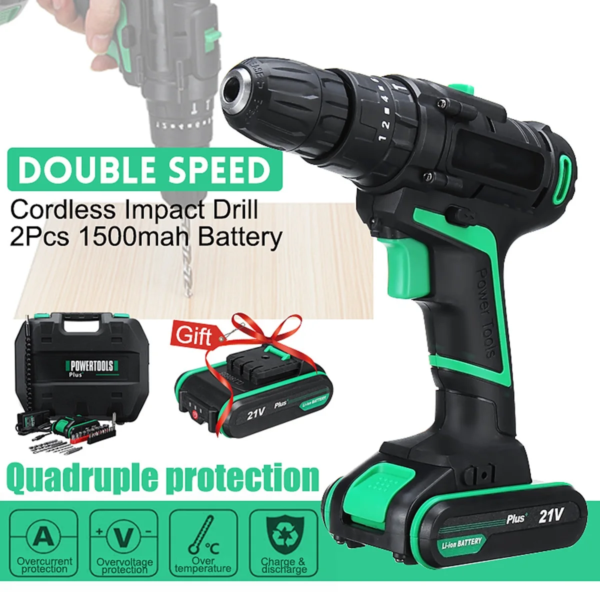 21V Cordless Electric Wrench Impact Driver Socket Wrench Impact Drill Installation Power Tools with 2 Li-ion Batteries 
21V Cordless Electric Wrench Impact Driver Socket Wrench Impact Drill Installation Power Tools with 2 Li-ion Batteries