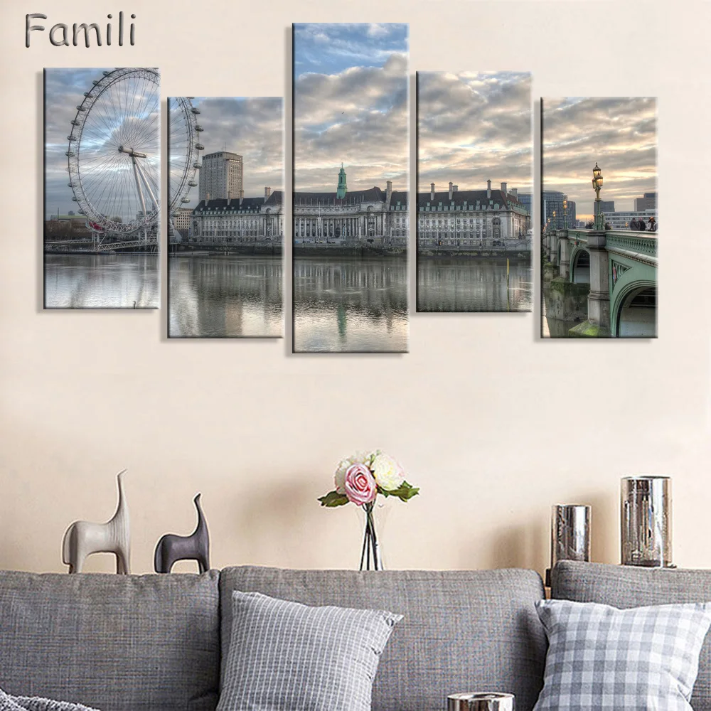 5 Panel Modern London city Canvas art Painting on the Wall Modular Pictures vintage home decor Canvas Painting for Living Room
5 Panel Modern London city Canvas art Painting on the Wall Modular Pictures vintage home decor Canvas Painting for Living Room