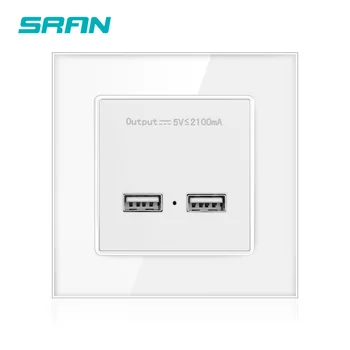 SRAN wall power socket dual USB Smart Induction Charging Port For Mobile 5V 2.1A Output Crystal tempered Glass Panel
SRAN wall power socket dual USB Smart Induction Charging Port For Mobile 5V 2.1A Output Crystal tempered Glass Panel