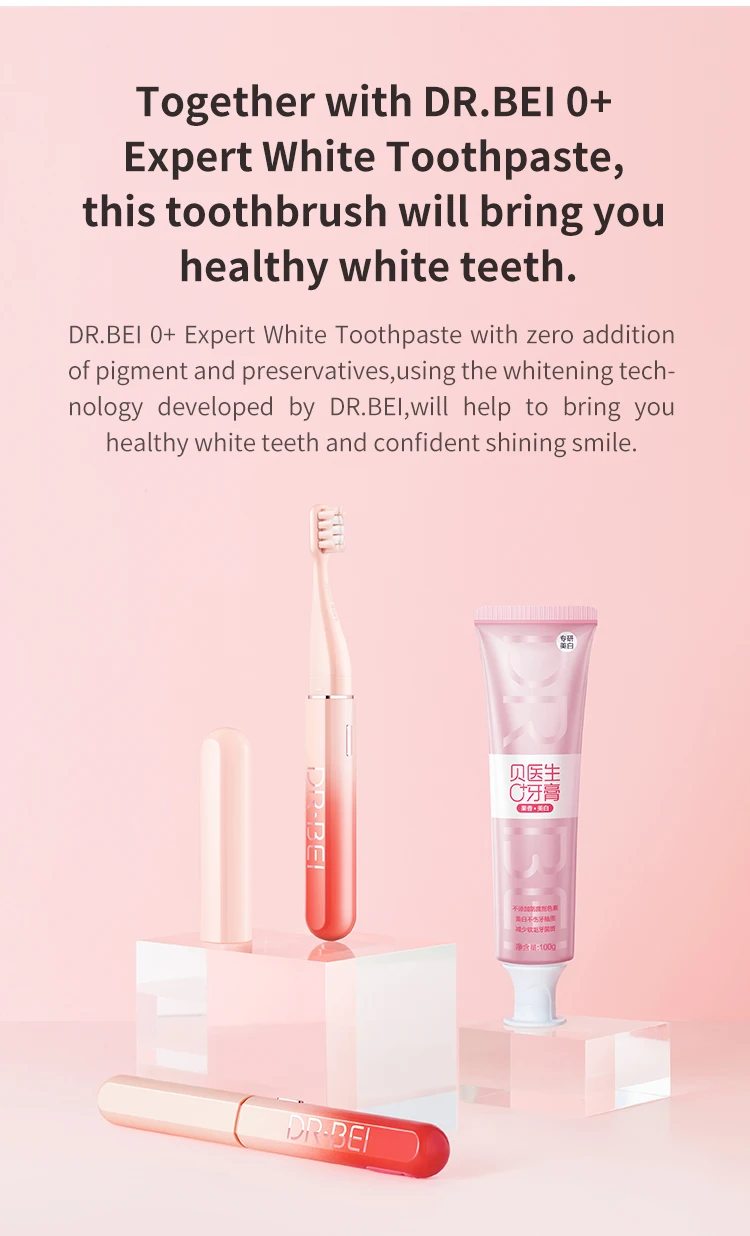 Xiaomi Doctor B Q3 Sonic Electric Toothbrush USB Rechargeable IPX7 Waterproof 45g lightweight body Soft Brush for Adult (13)