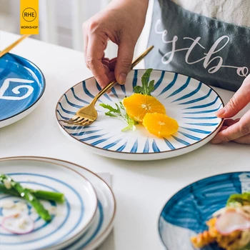 RHE Japanese style hand drawing plates ceramic set Round Pizza Steak Plate Cookware Porcelain Sushi Tableware wholesale
RHE Japanese style hand drawing plates ceramic set Round Pizza Steak Plate Cookware Porcelain Sushi Tableware wholesale