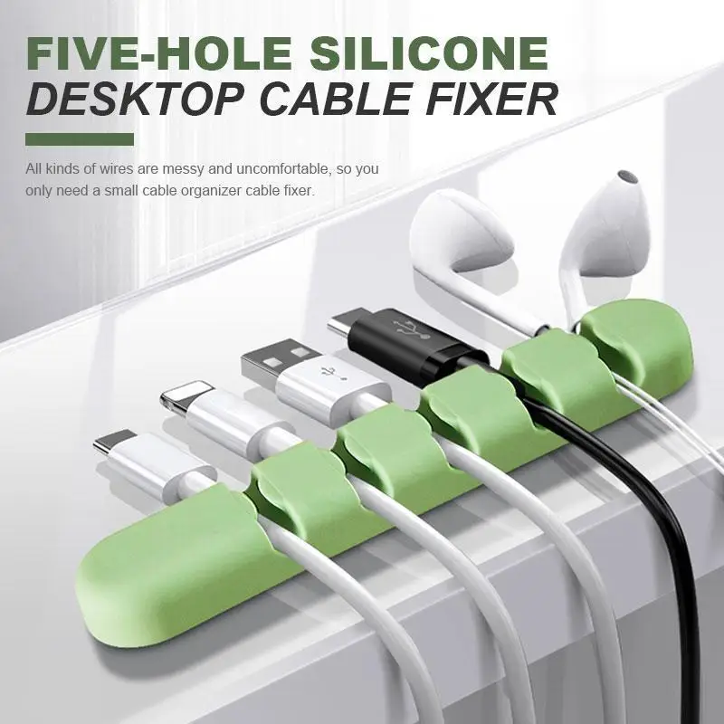 Five-Hole Silicone Desktop Cable Fixer Cable Winder Cord Organizer Earphone Holder Charger wire fixing device Desktop Phone Cabl 
Five-Hole Silicone Desktop Cable Fixer Cable Winder Cord Organizer Earphone Holder Charger wire fixing device Desktop Phone Cabl