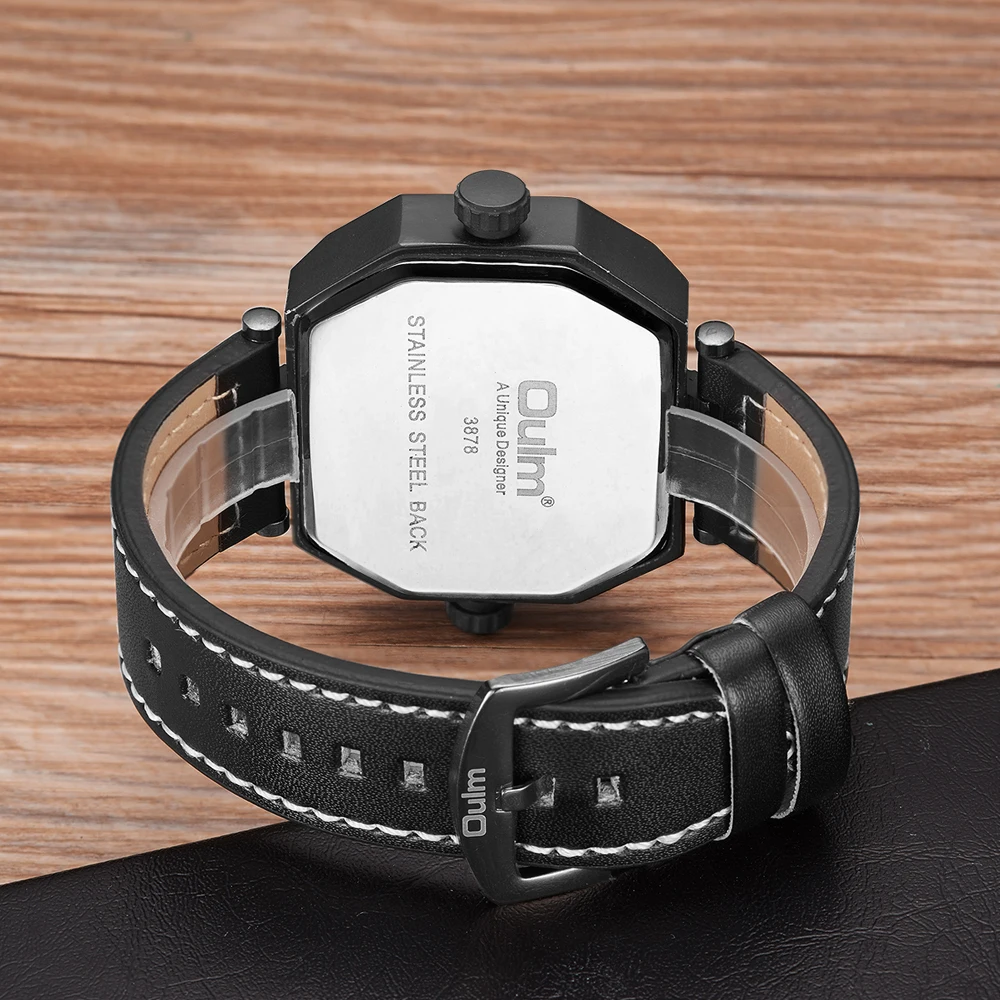classic design black case mens wrist watches fashion clock man