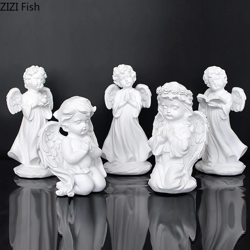 

European-style Cute Blessing Prayer Angel Ornaments Character Sculpture Statuette Wine Cabinet Bookcase Crafts Gifts Home Decor