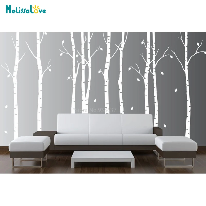 

9 Birch Trees Forest Decal Baby Room Living Room Decor Branches Nursery Sticker Removable Vinyl Wall Stickers BB049
