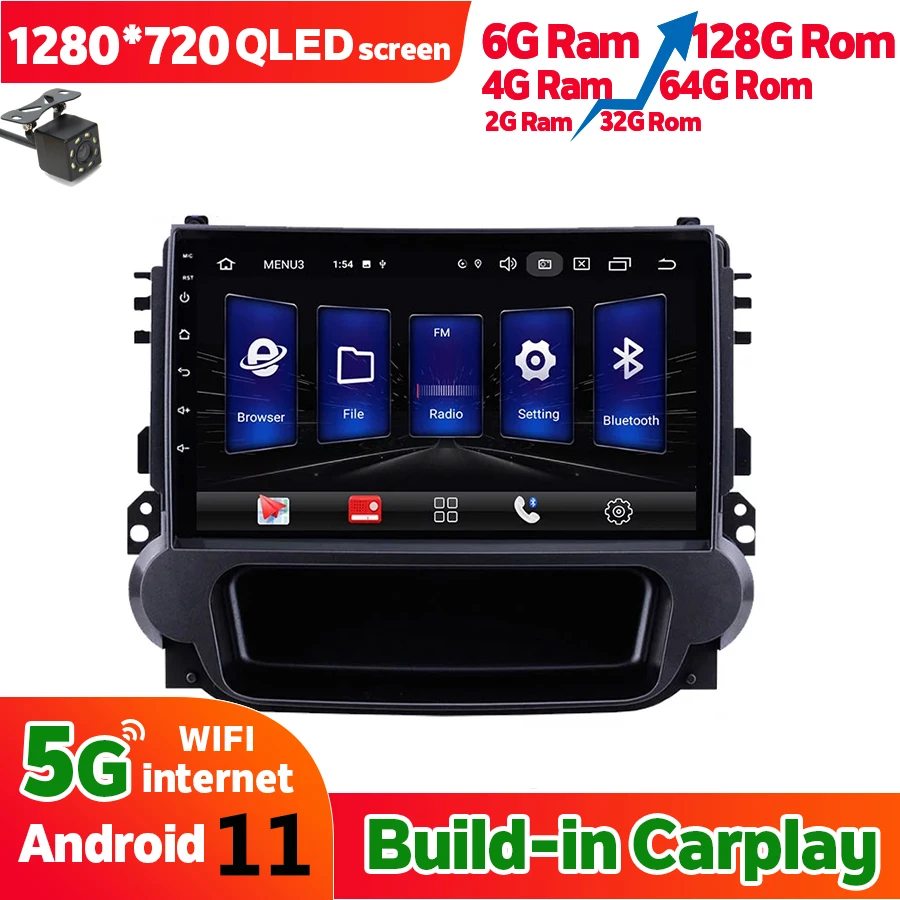Автомагнитола 2DIN 6 ГБ ОЗУ 128 Гб ПЗУ для Chevrolet Malibu 2012 2013 GPS-навигация Android 11