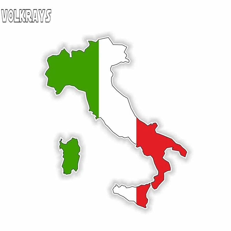 Забавные автомобильные наклейки Volkrays флаг карта Италии аксессуары отражающие