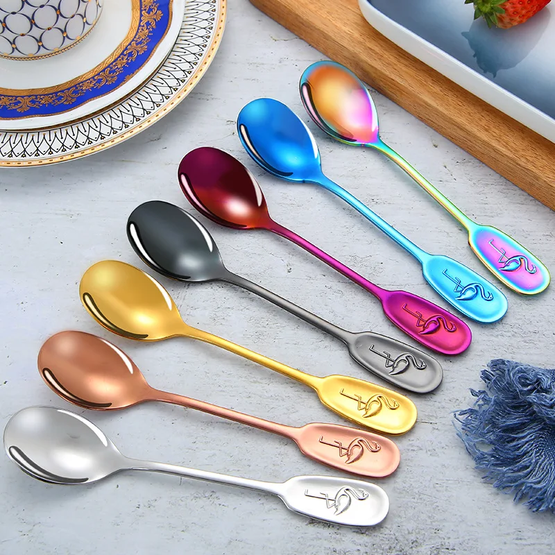 Hot New 304 Stainless Steel Spoon Korean Style Flamingo Children's Meal Spoon Thickened Soup Spoon Dessert Ice Cream Spoons
Hot New 304 Stainless Steel Spoon Korean Style Flamingo Children's Meal Spoon Thickened Soup Spoon Dessert Ice Cream Spoons