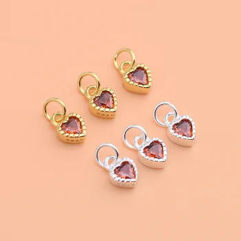 925 sterling silver gold-plated accessories Japanese zircon double-sided small love pendant creative handmade bracelet ring pend 
925 sterling silver gold-plated accessories Japanese zircon double-sided small love pendant creative handmade bracelet ring pend