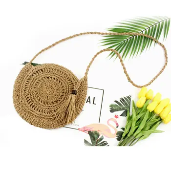 2020 Summer Rattan Woven Round Women Straw Bag Handbag Knitting Beach Bag Woman Shoulder Messenger Bag Tassel Khaki Beige Bags 
2020 Summer Rattan Woven Round Women Straw Bag Handbag Knitting Beach Bag Woman Shoulder Messenger Bag Tassel Khaki Beige Bags