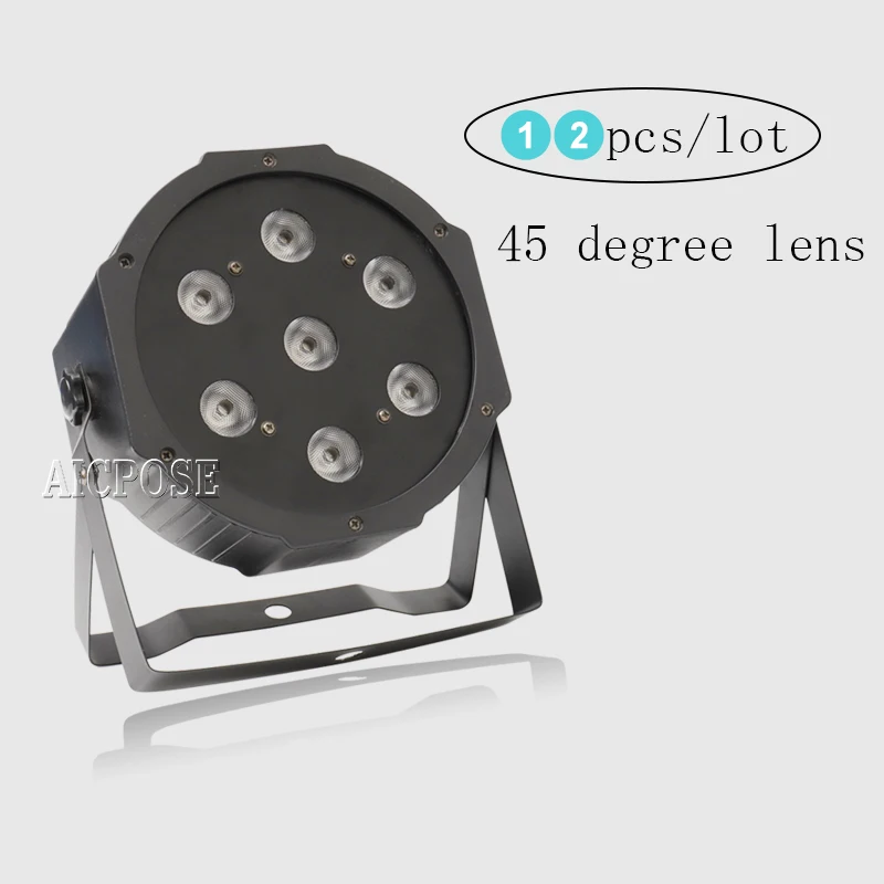 12 шт./лот 7*12 Вт светодиодные лампы 7x12 Par RGBW 4 в 1 плоский par led dmx512 Освещение для