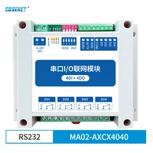 ModBus RTU Serial IO Module RS232 Interface 4DI+4DO 4 Digital Outputs CDSENET MA02-AXCX4040 Rail Installation 8~28VDC
ModBus RTU Serial IO Module RS232 Interface 4DI+4DO 4 Digital Outputs CDSENET MA02-AXCX4040 Rail Installation 8~28VDC