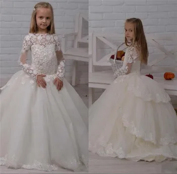 Ivory Flower Girl Dresses For Wedding Long Sleeves Ball Gown Kids Little Girls Glitz Princess Pageant Dress
Ivory Flower Girl Dresses For Wedding Long Sleeves Ball Gown Kids Little Girls Glitz Princess Pageant Dress