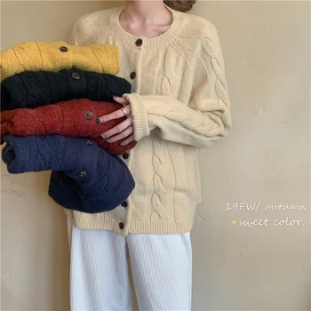 Women Autumn Winter Vintage Solid Long Sleeve Knitted Sweater Coat Female Cardigan Plus Size Loose Pull Femme Jersey Mujer
Women Autumn Winter Vintage Solid Long Sleeve Knitted Sweater Coat Female Cardigan Plus Size Loose Pull Femme Jersey Mujer