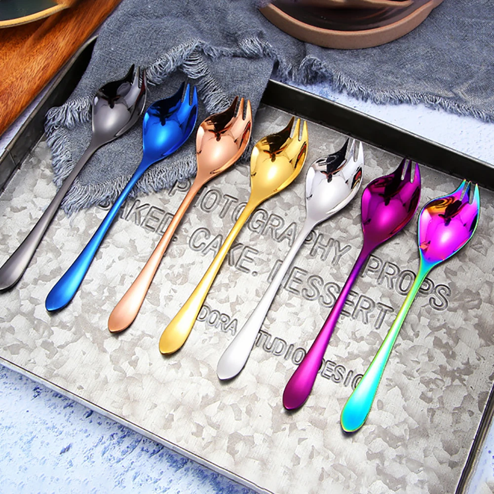 18cm Portable Stainless Steel Long Handle Creative Dualpurpose Fork Spoon Home Salad Spoon Fruit Fork Spoon Kitchen Cutlery Tool
18cm Portable Stainless Steel Long Handle Creative Dualpurpose Fork Spoon Home Salad Spoon Fruit Fork Spoon Kitchen Cutlery Tool