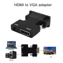 Женский HDMI Male VGA конвертер с аудио адаптером поддержка 1080P выход