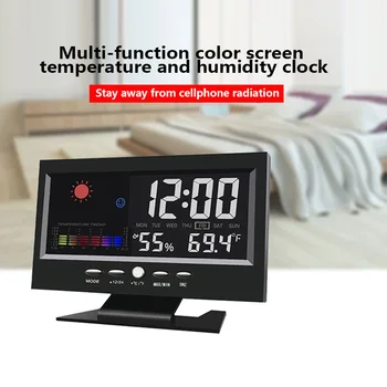 LCD Electronic Digital Alarm Clock Large Color Screen Desktop Weather Forecast Snooze Temperature Humidity Backlight Table Clock
LCD Electronic Digital Alarm Clock Large Color Screen Desktop Weather Forecast Snooze Temperature Humidity Backlight Table Clock