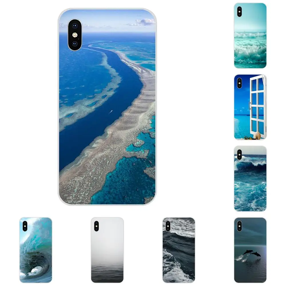 Мягкий чехол для Xiaomi Mi3 Mi4 Mi4C Mi4i Mi5 Mi 5S 5X 6 6X 8 SE Pro Lite A1 Max Mix 2 Note 3 4 2019 Nature Sea Blue Ocean Waves |