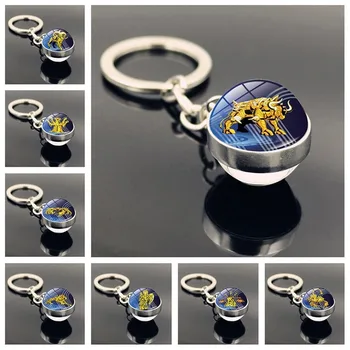 Keychain Twelve Constellation Time Keychain pendant Saint Seiya Double-sided Glass Ball Key Chain Key Ring Jewelry
Keychain Twelve Constellation Time Keychain pendant Saint Seiya Double-sided Glass Ball Key Chain Key Ring Jewelry