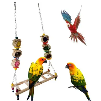 Chicken Bridge Ladder Swing Perch Large Bird Parrot Chew Bite Toy Wood Stand Cage Exercise Play Toys for Chicks Rooster Hens C42
Chicken Bridge Ladder Swing Perch Large Bird Parrot Chew Bite Toy Wood Stand Cage Exercise Play Toys for Chicks Rooster Hens C42