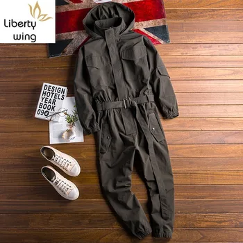 2020 Autumn New Mens Hoody Overalls Long Sleeve Jumpsuit Joggers Cargo Pants Hip Hop Casual Jumpsuits Sashes One Piece Rompers
2020 Autumn New Mens Hoody Overalls Long Sleeve Jumpsuit Joggers Cargo Pants Hip Hop Casual Jumpsuits Sashes One Piece Rompers