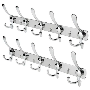 Wall Mount Coat Hook, 2 Pack 15 Hooks Stainless Steel Wall Coat Hangers Rack Durable Robe Hat Clothes Hooks 
Wall Mount Coat Hook, 2 Pack 15 Hooks Stainless Steel Wall Coat Hangers Rack Durable Robe Hat Clothes Hooks