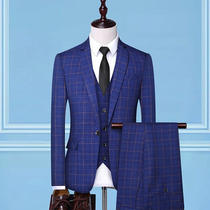 2019 suit three-piece men's slim check suit groom wedding dress (jacket + pants + vest) men's boutique business casual suits
2019 suit three-piece men's slim check suit groom wedding dress (jacket + pants + vest) men's boutique business casual suits