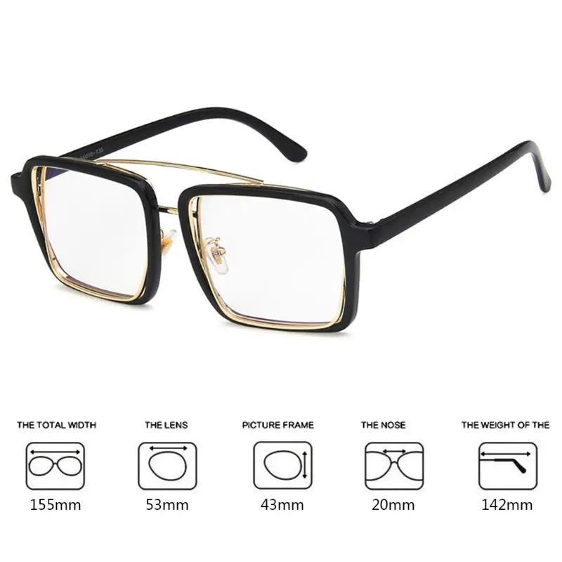 New Square Optical Glasses Large Metal Frame Fashion Unisex Gold Eyeglasses Transparent Personality Lenses Myopia Frames
New Square Optical Glasses Large Metal Frame Fashion Unisex Gold Eyeglasses Transparent Personality Lenses Myopia Frames