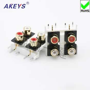2 pcs AV4-8.4-9 Gold-plated Core Socket Lotus Block of 6-foot RCA Socket, 4-hole PCB Welded Audio and Video Socket
2 pcs AV4-8.4-9 Gold-plated Core Socket Lotus Block of 6-foot RCA Socket, 4-hole PCB Welded Audio and Video Socket
