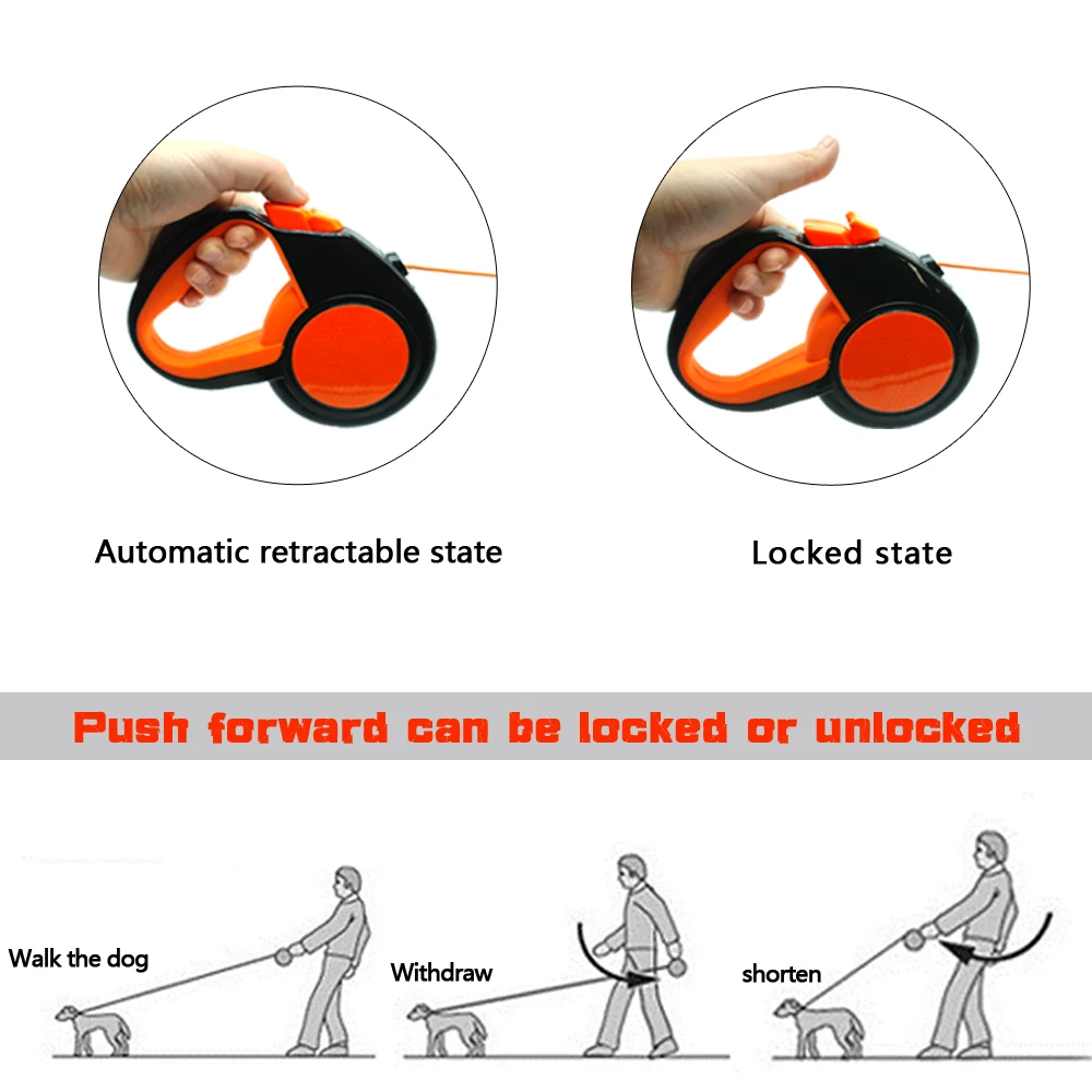 Выдвижной Поводок для собак автоматически удлиняющийся нейлоновый поводки