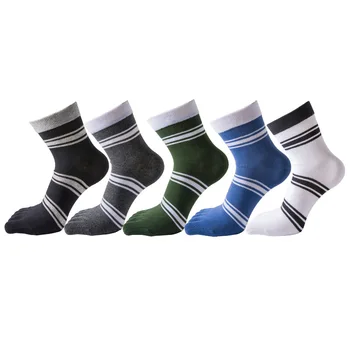 5 Pairs Five-finger Socks Men's Mid Calf Cotton Striped Breathable Casual Sports Toe Socks Comfortable Sox Size 7-10
5 Pairs Five-finger Socks Men's Mid Calf Cotton Striped Breathable Casual Sports Toe Socks Comfortable Sox Size 7-10