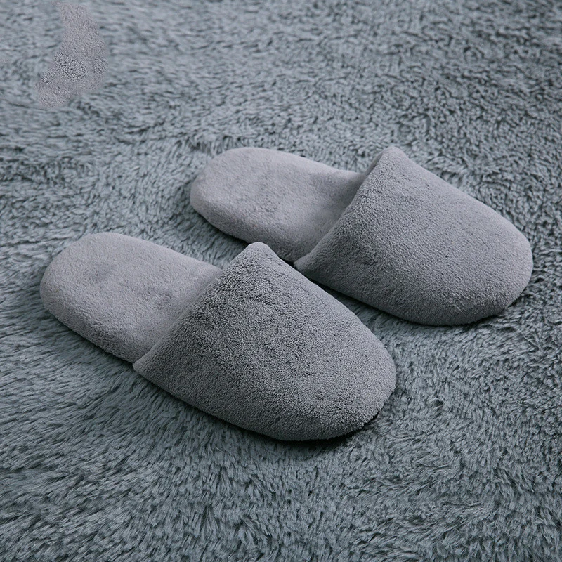 1 Pair Flock Bread Shoes Hotel Disposable Slippers Colorful winter Warm Home Women Slippers Bedroom Indoor Non-slip Slippers