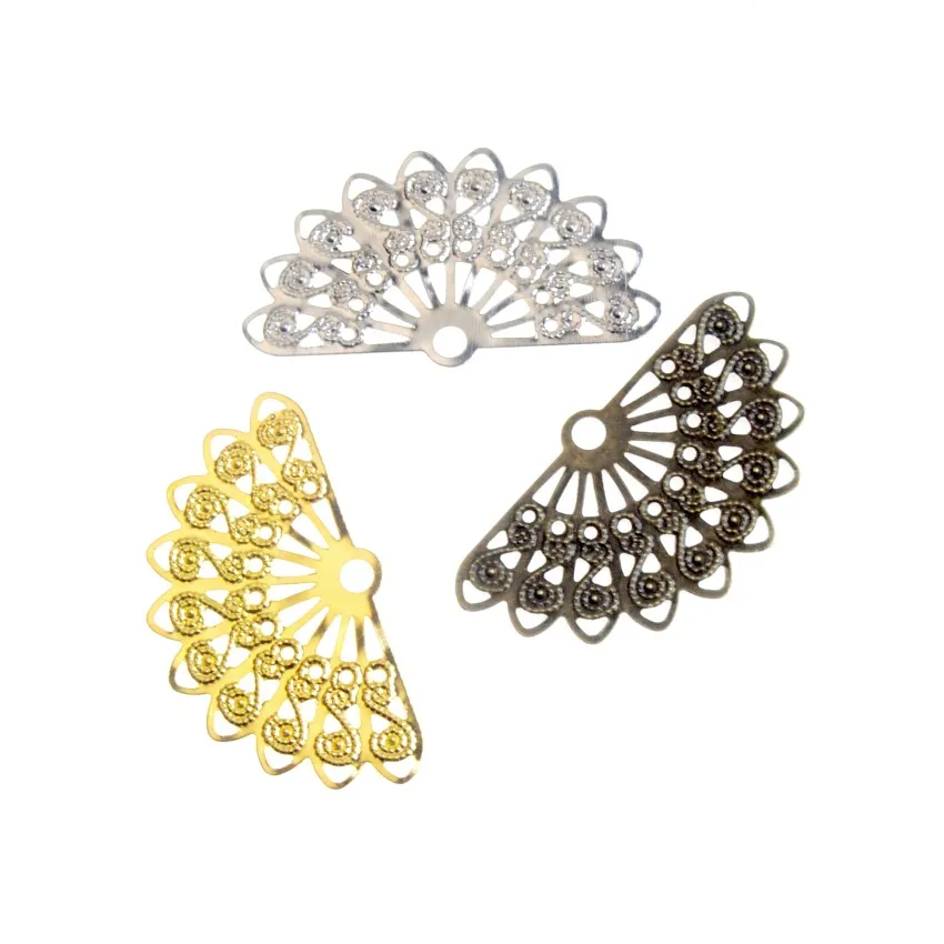 Free shipping 30PCS 3Color Metal Filigree Slice Fan-shaped Wraps Connectors Jewelry Findings Connector Diy Crafts 38*22mm
Free shipping 30PCS 3Color Metal Filigree Slice Fan-shaped Wraps Connectors Jewelry Findings Connector Diy Crafts 38*22mm
