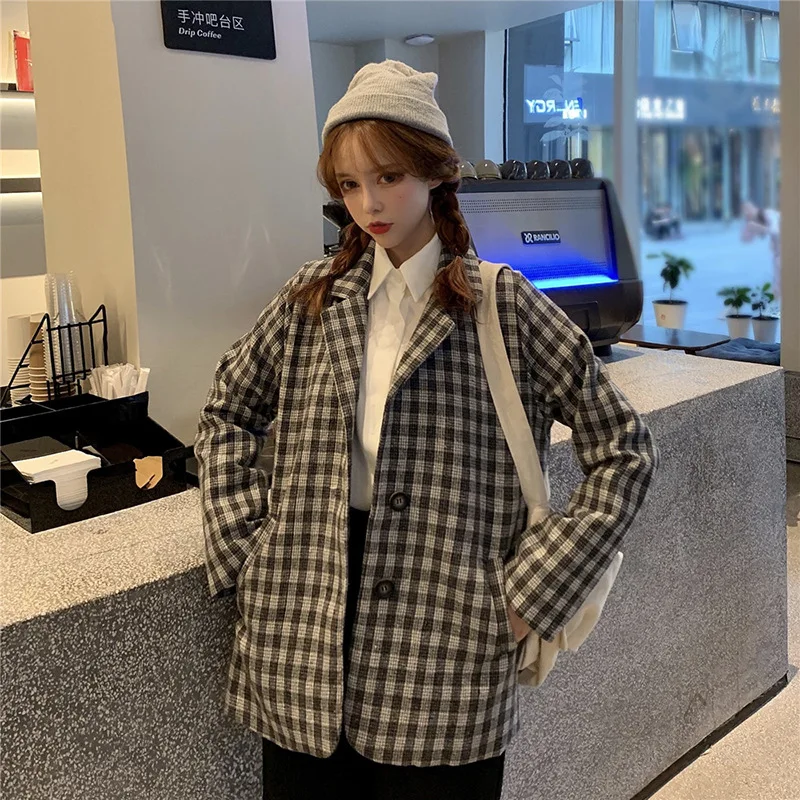 Photo Shoot 3743 # Korean-style Elegant Simple Woolen Retro Plaid Suit Women's Casual Coat 
Photo Shoot 3743 # Korean-style Elegant Simple Woolen Retro Plaid Suit Women's Casual Coat