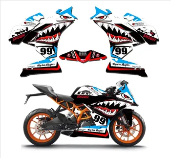 

6 styles Motorcycle Street Bike Stickers Graphics Decals For KTM ADV RC125 200 250 390 2014 2015 2016 RC250 RC390 RC200 RC125