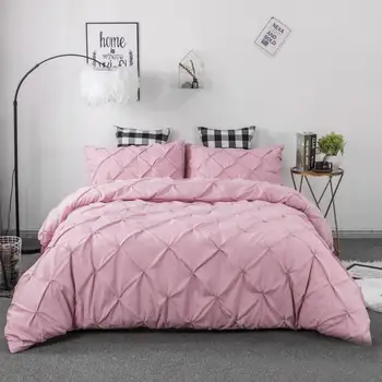 37 Softest Bedding Kit Pleated Style Home Textile Set Pure Color Pillowcase Quilt Cover With Double Sided Storage Pockets
37 Softest Bedding Kit Pleated Style Home Textile Set Pure Color Pillowcase Quilt Cover With Double Sided Storage Pockets