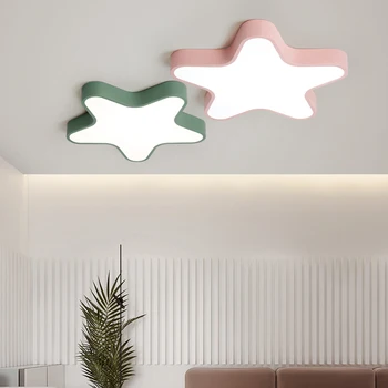 

Modern Ceiling Lights Pink Blue Star Babies Kids Children Room Bedroom Girls Boys Led Ceiling Lamp Light Fixtures Nursery Light