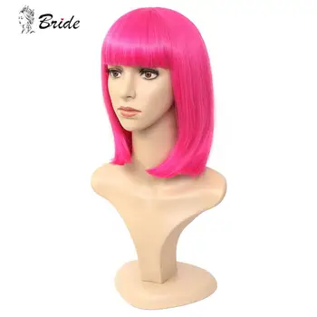 BRIDE 14in Synthetic Wig WIth Bangs Cosplay Wigs Pink Bob Wig for White Women 10 Colors Natural Wigs for Party Daily
BRIDE 14in Synthetic Wig WIth Bangs Cosplay Wigs Pink Bob Wig for White Women 10 Colors Natural Wigs for Party Daily