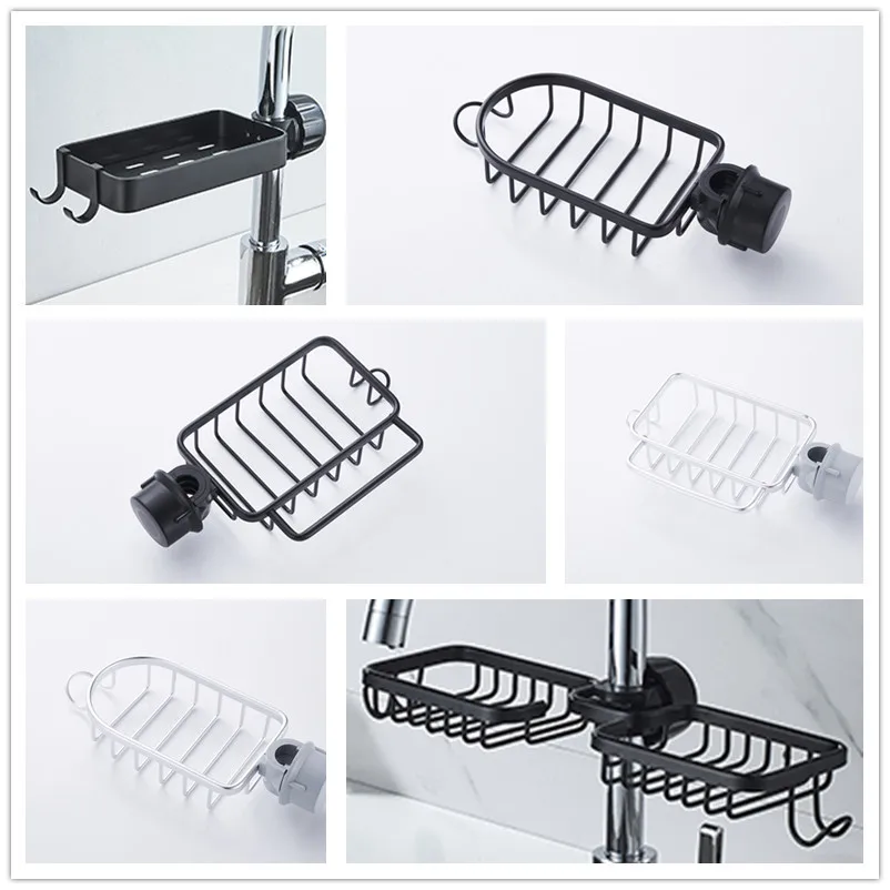 

New Multiple Style Faucet Storage Racks Adjustable Sink Rag Sponge Draining Rack Kitchen Bathroom Soap Storage Holders Shelves