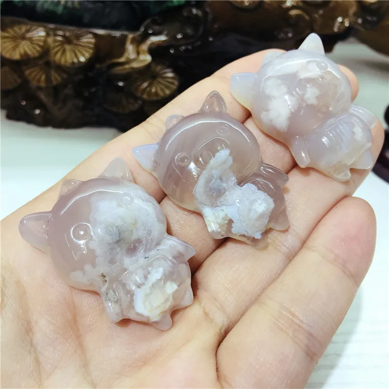 Natural cherry blossom agate cute pig meditation healing chakra polished quartz crystal Necklace pendant as gift
Natural cherry blossom agate cute pig meditation healing chakra polished quartz crystal Necklace pendant as gift