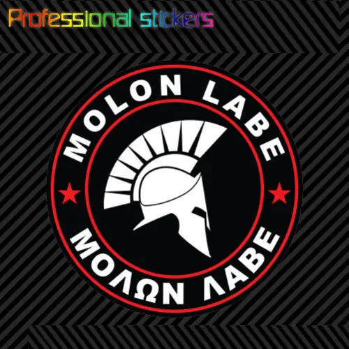 

Molon Labe Red Circle Sticker Decal Self Adhesive Vinyl Come Take Them 2A V4e for Car, Laptops, Motorcycles, Office Supplies