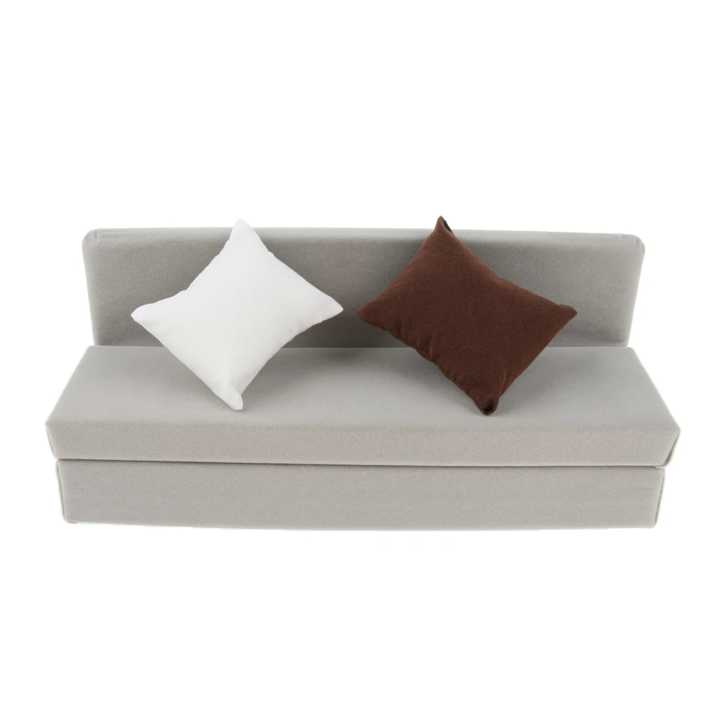 1/6 Scale Long Sofa Furniture with Cushions for 12'' Action Figure Gray Couch Furniture for Hot Toys Sideshow Figure 1/6 Scale Long Sofa Furniture with Cushions for 12'' Action Figure Gray Couch Furniture for Hot Toys Sideshow Figure
