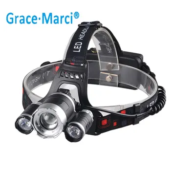 

G-M XML-T6 10W Outdoor camping high power headlamp fishing ,3LED USB Rechargeable ZOOM Head torch