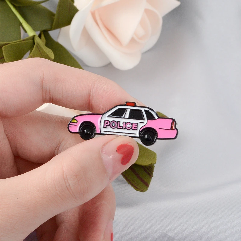 pink police car toy